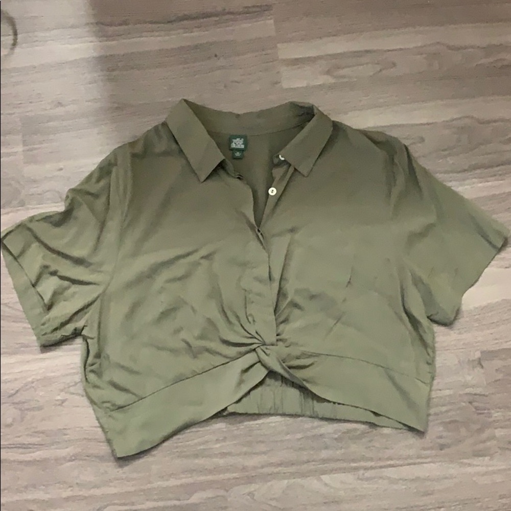 Crop top button down shirt